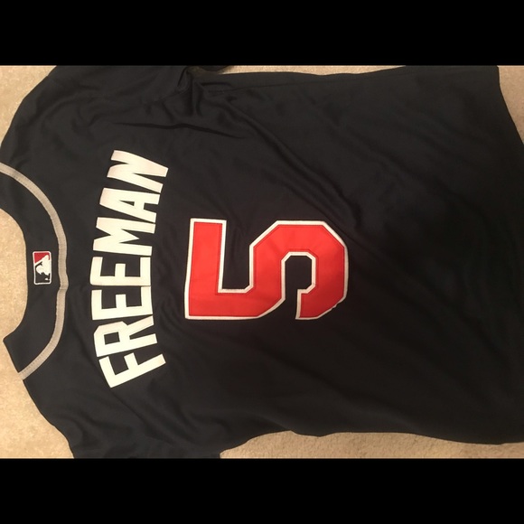 Freeman Atlanta Braves CoolBase Navy Jersey - Picture 2 of 4